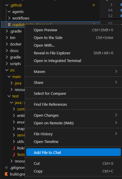 Add instructions as context